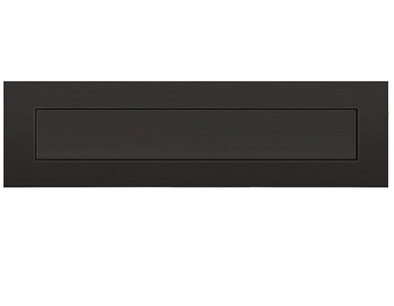Mat zwarte brievenbusklep rechthoek RVS (33x8cm)