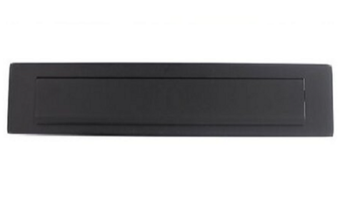 Brievenbusklep rvs/mat zwart rechthoek (34x8cm)