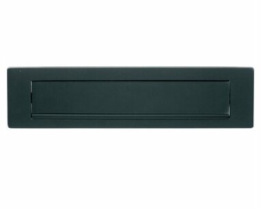 Brievenbusklep rechthoek messing mat zwart  (33x8cm)