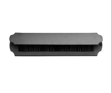 Mat zwarte tochtwering met brievenbusklep RVS (33,2x7,8cm)