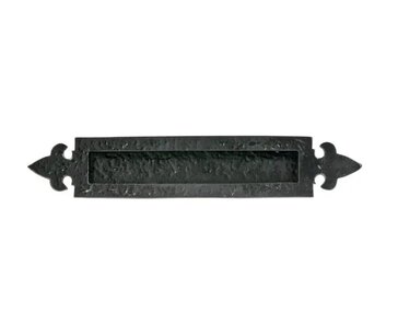 Zwarte brievenbusklep antiek smeedijzer (29x7,6cm)