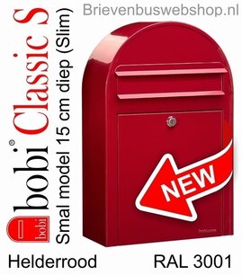 Brievenbus Bobi Classic S helderrood RAL 3001 Brievenbus Bobi Classic S helderrood RAL 3001
