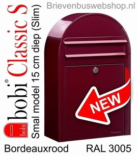 Brievenbus Bobi Classic S bordeauxrood RAL 3005 Brievenbus Bobi Classic S bordeauxrood RAL 3005