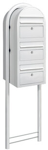 Brievenbus Bobi Trio wit + statief wit Brievenbus Bobi Trio wit + statief wit