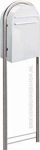 Brievenbus Bobi Classic B wit + statief RVS Brievenbus Bobi Classic B wit + statief RVS