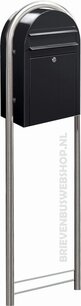 Brievenbus Bobi Classic zwart + statief RVS Brievenbus Bobi Classic zwart + statief RVS