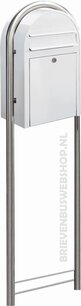 Brievenbus Bobi Classic wit  + statief RVS Brievenbus Bobi Classic wit  + statief RVS