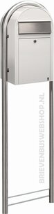 Brievenbus Bobi Grande wit + statief round RVS Brievenbus Bobi Grande wit + statief round RVS