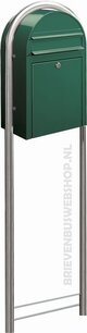 Brievenbus Bobi Classic donkergroen + statief RVS Brievenbus Bobi Classic donkergroen + statief RVS