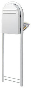 Brievenbus Bobi Classic B wit + statief wit Brievenbus Bobi Classic B wit + statief wit