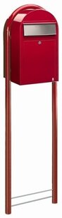 Brievenbus Bobi Grande rood + statief rood Brievenbus Bobi Grande rood + statief rood