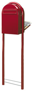 Brievenbus Bobi Classic B rood + statief rood Brievenbus Bobi Classic B rood + statief rood