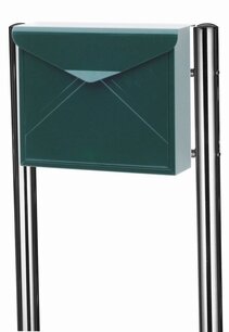 Envelop brievenbus donkergroen + statief RVS
