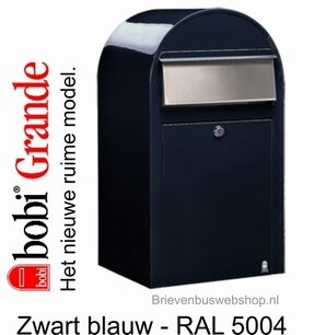 Brievenbus Bobi Grande zwartblauw RAL 5004 Brievenbus Bobi Grande zwartblauw RAL 5004
