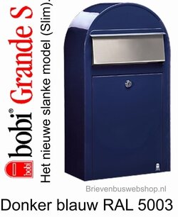 Brievenbus Bobi Grande S donkerblauw RAL 5003 Brievenbus Bobi Grande S donkerblauw RAL 5003