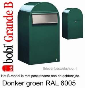 Brievenbus Bobi Grande B donkergroen RAL 6005 Brievenbus Bobi Grande B donkergroen RAL 6005