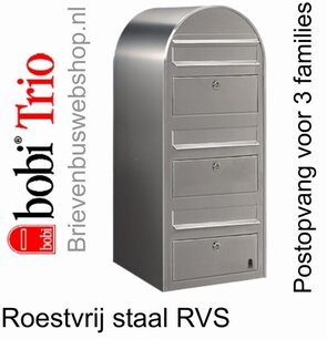Brievenbus Bobi Trio RVS Brievenbus Bobi Trio RVS