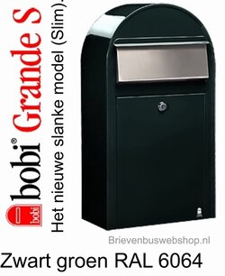 Brievenbus Bobi Grande S zwartgroen RAL 6064 Brievenbus Bobi Grande S zwartgroen RAL 6064