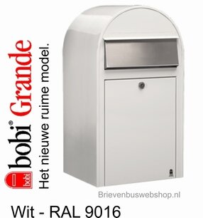 Brievenbus Bobi Grande wit RAL 9016 Brievenbus Bobi Grande wit RAL 9016