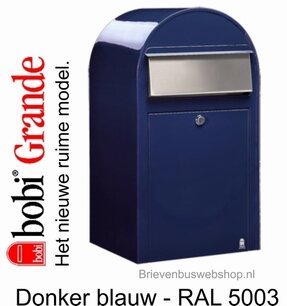 Brievenbus Bobi Grande donkerblauw RAL 5003 Brievenbus Bobi Grande donkerblauw RAL 5003