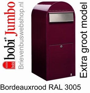 Brievenbus Bobi Jumbo bordeauxrood RAL 3005 Brievenbus Bobi Jumbo bordeauxrood RAL 3005