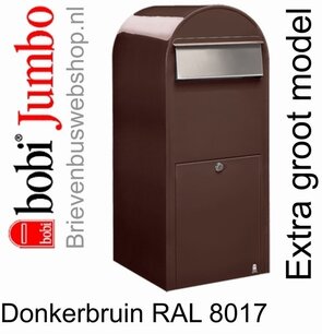 Brievenbus Bobi Jumbo donkerbruin RAL 8017 Brievenbus Bobi Jumbo donkerbruin RAL 8017