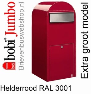 Brievenbus Bobi Jumbo helderrood RAL 3001 Brievenbus Bobi Jumbo helderrood RAL 3001