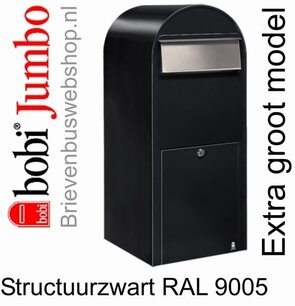 Brievenbus Bobi Jumbo structuurzwart RAL 9005 Brievenbus Bobi Jumbo structuurzwart RAL 9005