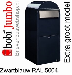 Brievenbus Bobi Jumbo zwartblauw RAL 5004 Brievenbus Bobi Jumbo zwartblauw RAL 5004