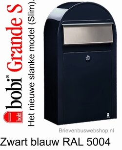 Brievenbus Bobi Grande S zwartblauw RAL 5004 Brievenbus Bobi Grande S zwartblauw RAL 5004
