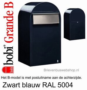Brievenbus Bobi Grande B zwartblauw RAL 5004 Brievenbus Bobi Grande B zwartblauw RAL 5004