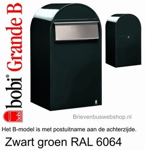 Brievenbus Bobi Grande B zwartgroen RAL 6064 Brievenbus Bobi Grande B zwartgroen RAL 6064