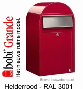 Brievenbus Bobi Grande helderrood RAL 3001 Brievenbus Bobi Grande helderrood RAL 3001