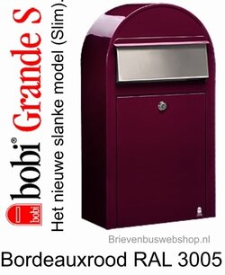 Brievenbus Bobi Grande S bordeauxrood RAL 3005 Brievenbus Bobi Grande S bordeauxrood RAL 3005