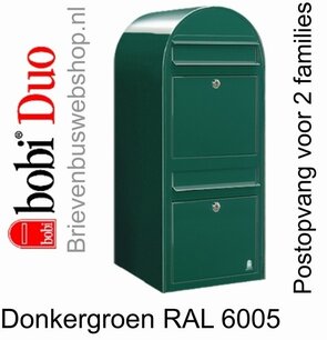 Brievenbus Bobi Duo donkergroen RAL 6005 Brievenbus Bobi Duo donkergroen RAL 6005