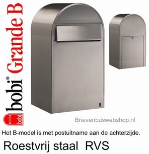 Brievenbus Bobi Grande B RVS Brievenbus Bobi Grande B RVS