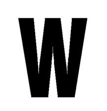Plakletter zwart 4cm: W