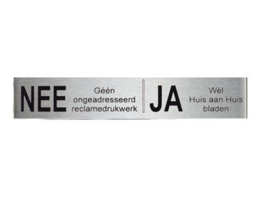 Nee/ja bordje voor brievenbus (aluminium)