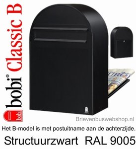 Brievenbus Bobi Classic B structuurzwart RAL 9005