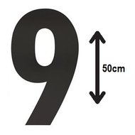 Groot-huisnummer:-9-(50cm)-zwart-mat