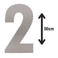 Groot-huisnummer:-2-(50cm)-RVS-mat-geborsteld