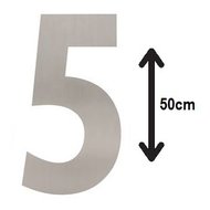 Groot-huisnummer:-5-(50cm)-RVS-mat-geborsteld
