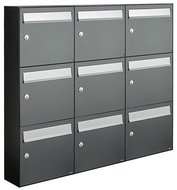 Brievenbussen-set-van-9-antraciet