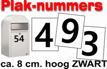 plaknummers zwart 8 cm