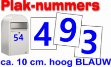 Plaknummers blauw 10cm