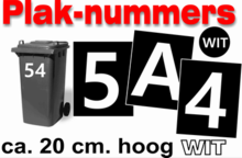 Plaknummers wit 20cm