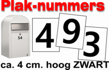 Plaknummers 4 cm zwart