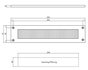 Tochtwering chroom mat rechthoek _