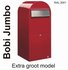 Brievenbus Bobi Jumbo rood RAL 3001 + statief round RVS_